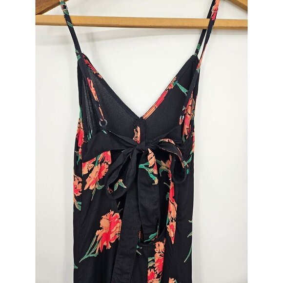 New Flynn Skye Black Floral Kennedy Maxi Dress Women XS Spaghetti Strap Slit - Picture 6 of 10